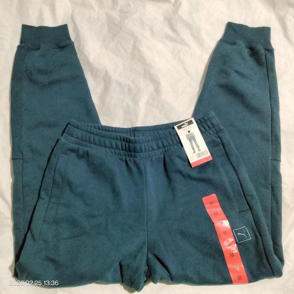 Puma Men's Fleece Joggers Size Medium Nwt Blue Sweatpants 1787575